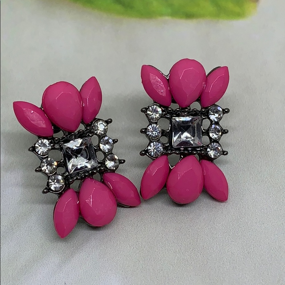 Pink and Clear Earrings
